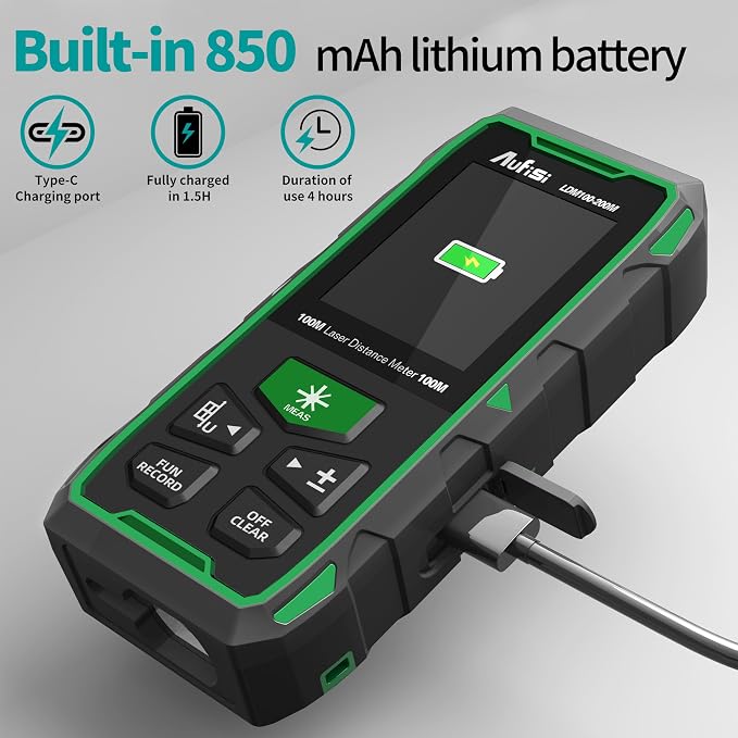 Dual Laser Measuring Tool, 656FT Rechargeable Laser Distance Meter 6 Units - Image 7