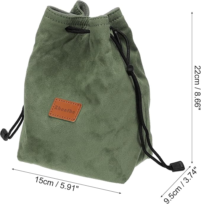 PATIKIL Camera Lens Pouch, M Size Drawstring Case, Flannel Handbag - Image 2