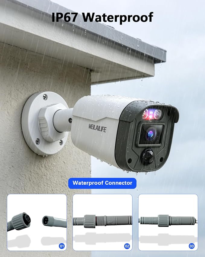 【90ft Super Night Vision】 5MP Outdoor Wired Security Camera System, Home Video - Image 6