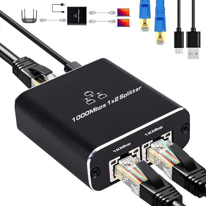 LIEZHUA 1000Mbps Network Splitter by LIEZHUA