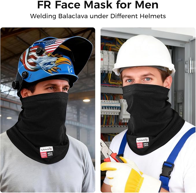 Fullsheild FR Face Mask for Men Summer FR Neck Gaiter Welding Hood Lightweight - Image 2