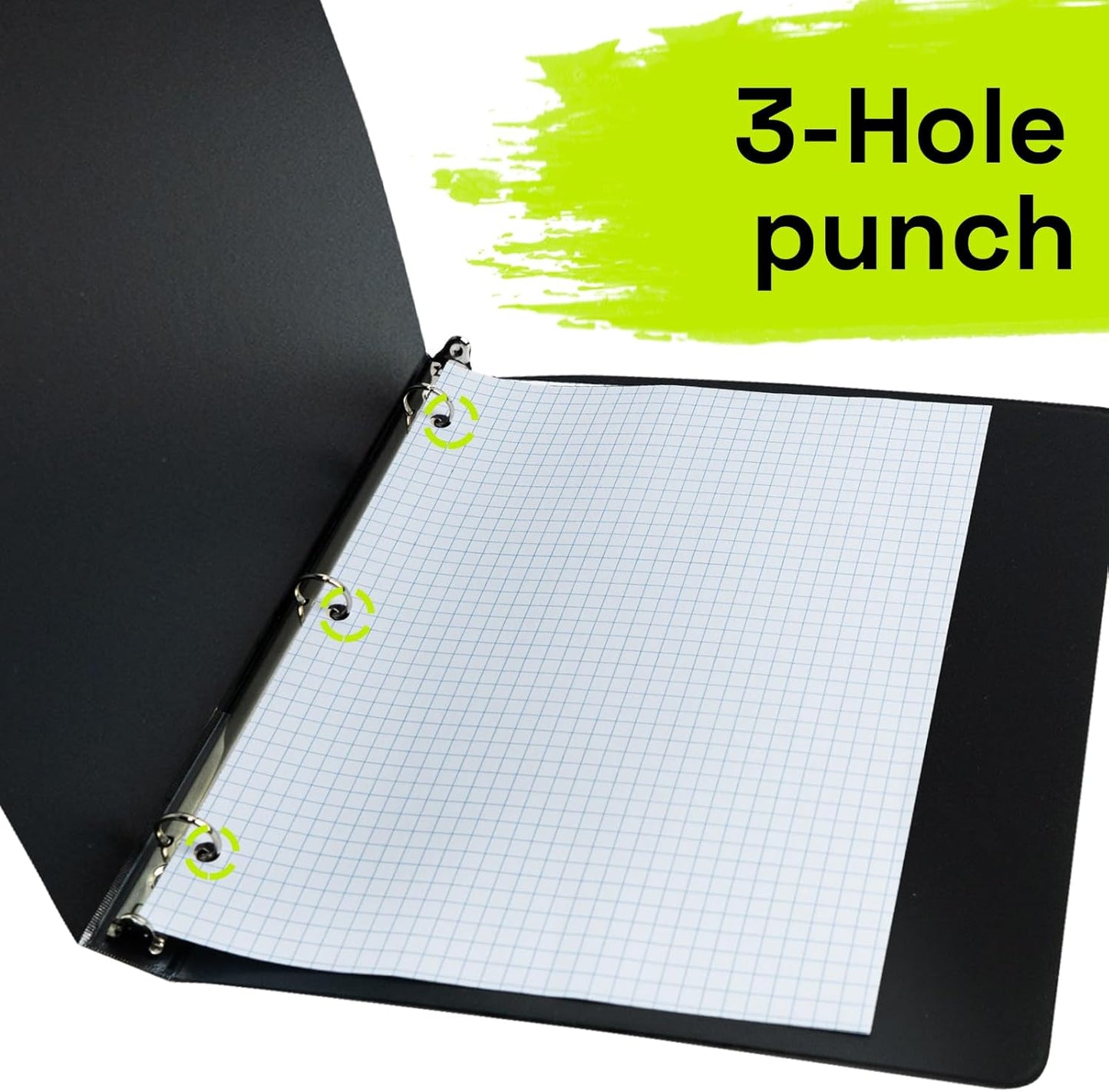 Spiral Notebook for School 6 Pack, 1 Subject, 4x4 Graph Ruled Paper, 100 Sheets, 9" x 11", 1 Divider with Pocket, 3 Hole Punched, Plastic Cover, 1/4" Grid Note Book Bulk, Assorted Colors