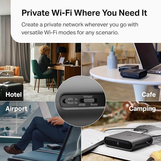 TP-Link Roam 6 AX1500 Portable Wi-Fi 6 Travel Router | Easy Public WiFi Sharing - Image 4