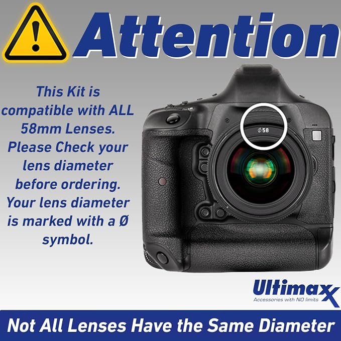 Ultimaxx 58MM Complete Lens Filter Accessory Kit - Image 2