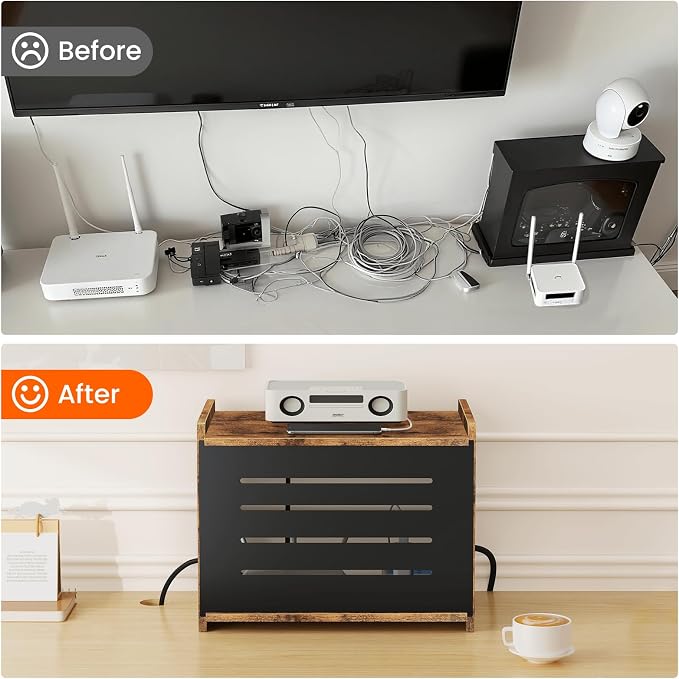 Homode Router Shelf, Wood Wifi Box Hider, Projector Shelf Stand, Router Modem - Image 7