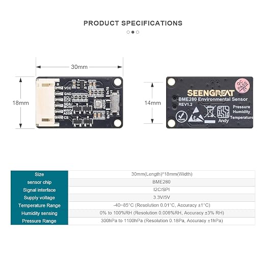 BME280 Environmental Sensor Module | Temperature Humidity Pressure, High - Image 6