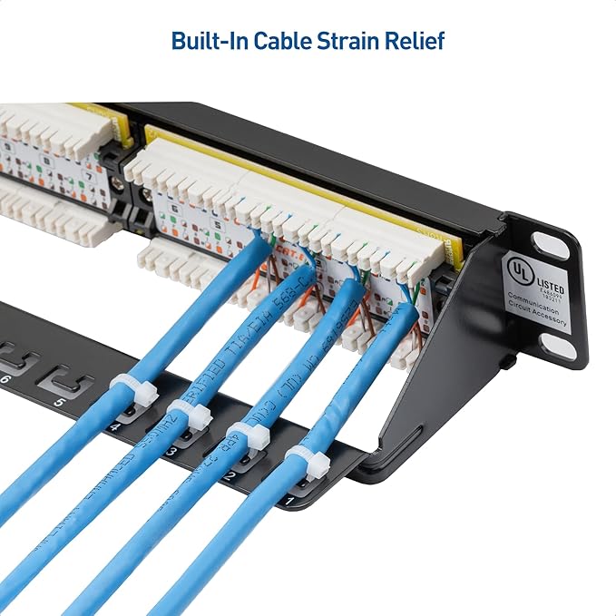 Cable Matters 24 Port Patch Panel Rackmount or Wall Mount 19-Inch - Image 2