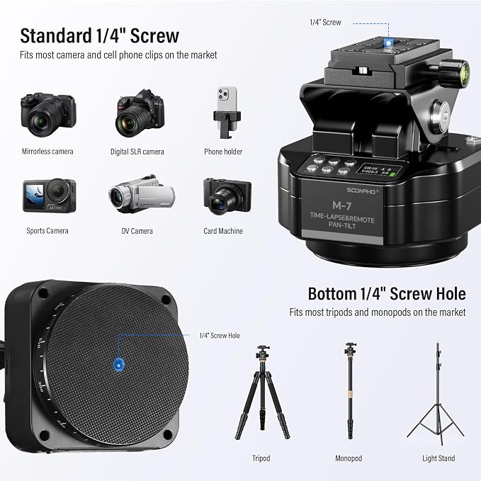 Soonpho M7 Time-Lapse Motorized Tripod Head - Image 5