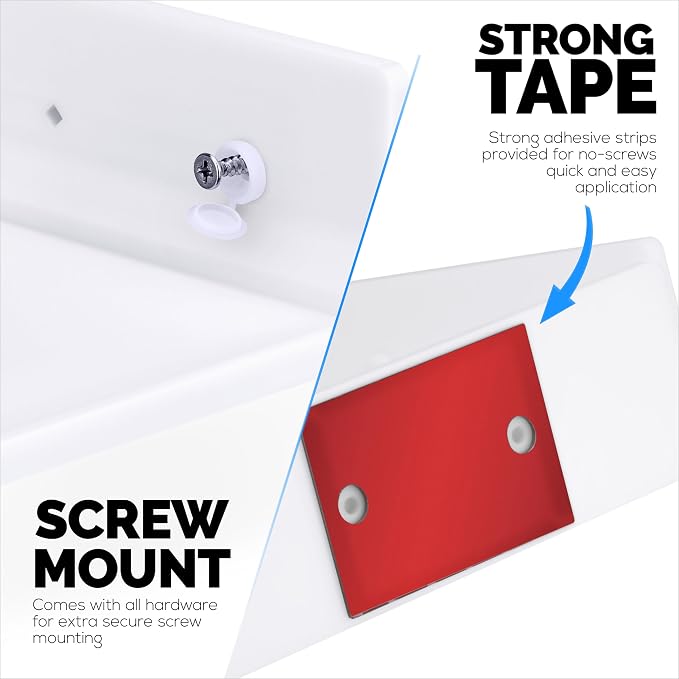 9" Small Corner Shelf Mount, Adhesive & Screw in, - Image 3