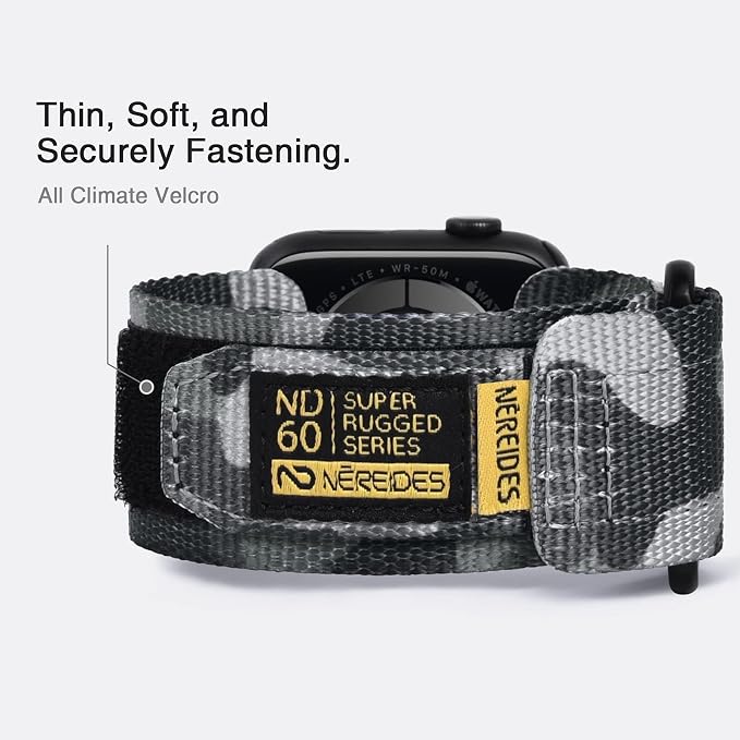 Nereides Compatible with Apple Watch Band Ultra 3/2/1, Nylon Sports Strap with - Image 8