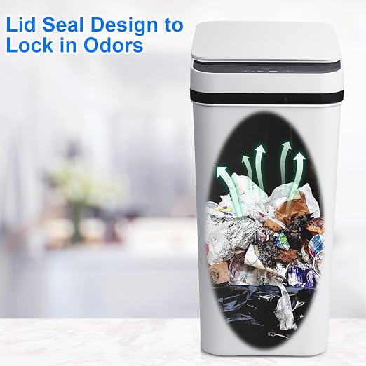 Anborry Smart Touchless Bathroom Trash Can 2.2 Gallon Automatic Motion Sensor - Image 3
