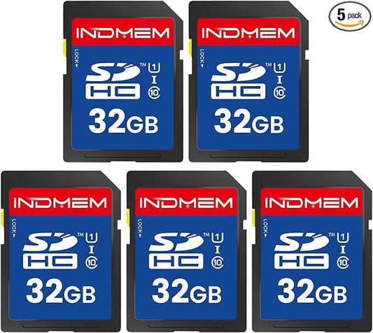 SD Card 32GB, 5 Pack SDHC Memory Cards UHS-I U1 Class 10 High-Speed Full HD by elecacc
