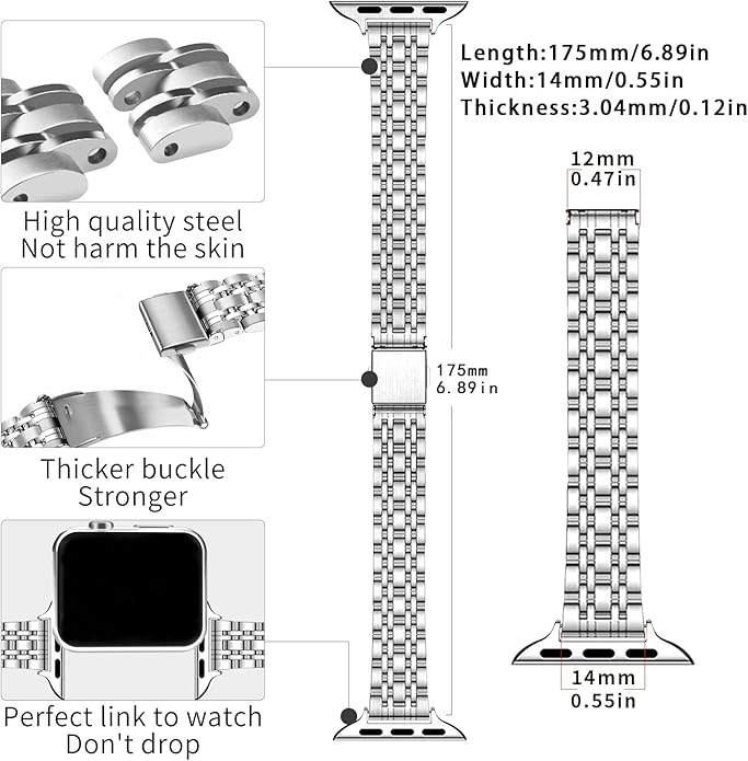 QUNDAXI Slim Watch Band Compatible - Image 3