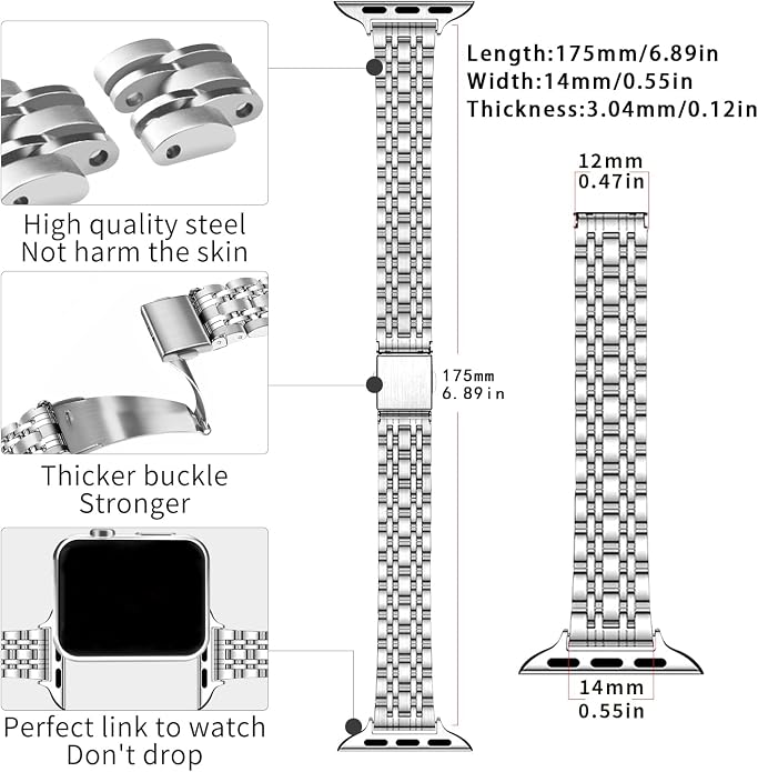 QUNDAXI Slim Watch Band Compatible - Image 3