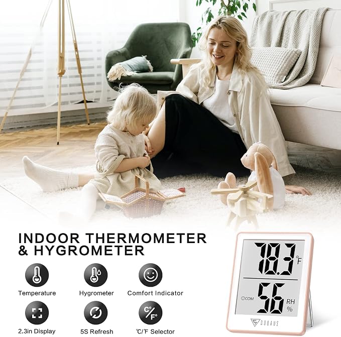 DOQAUS Indoor Thermometer for Home, Room Thermometer Humidity Meter - Image 2