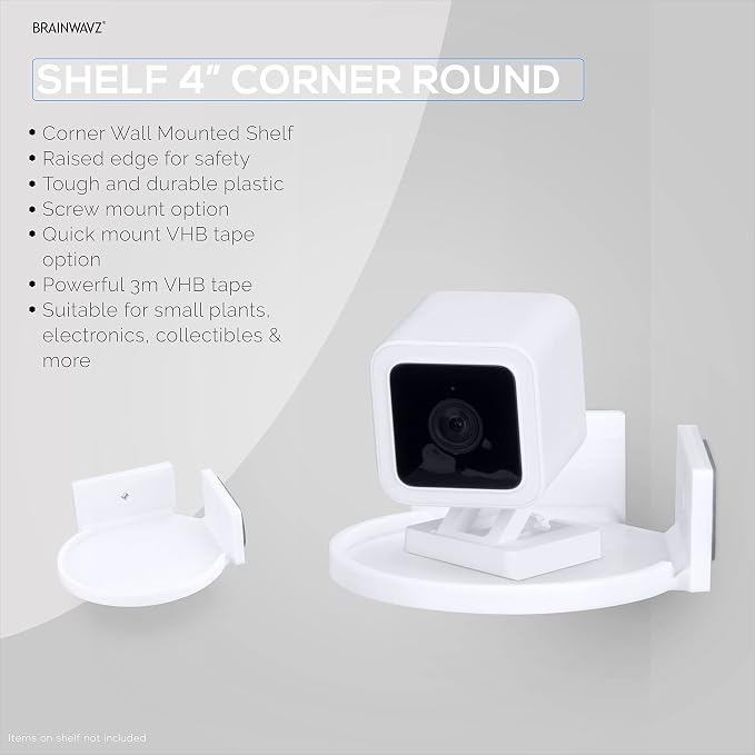 BRAINWAVZ 4” Small Floating Shelf, Adhesive & Screw in, - Image 4