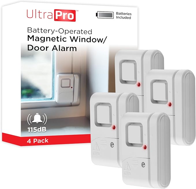 UltraPro Personal Security Window and Door Alarm, 4 Pack, DIY Protection by UltraPro