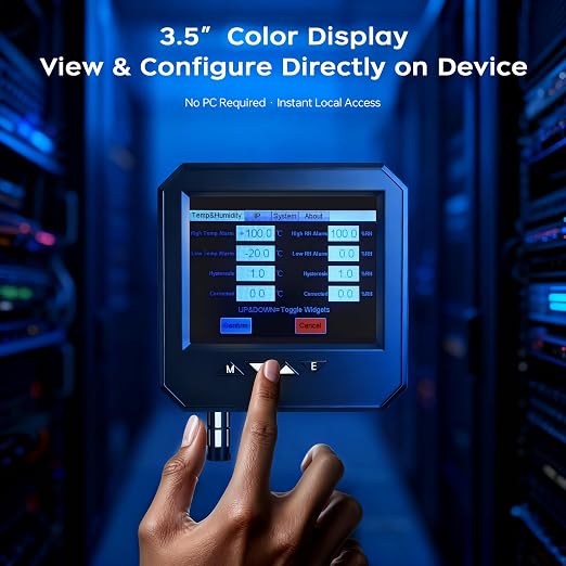 Ethernet Server Room Temperature Monitor, PoE Server Rack Temperature Humidity - Image 2