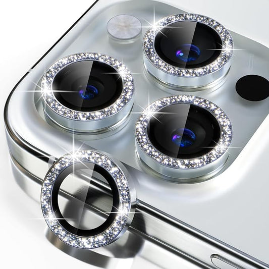 Misea Compatible for iPhone 15 Pro/iPhone 15 Pro Max Camera Lens Protector Bling by Misea