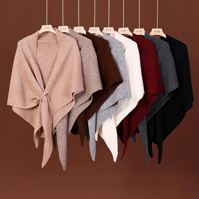 Shawls Wraps Women Triangle Sweater Scarf Warm Wool Blend Pashmina Cape Cold - Image 5