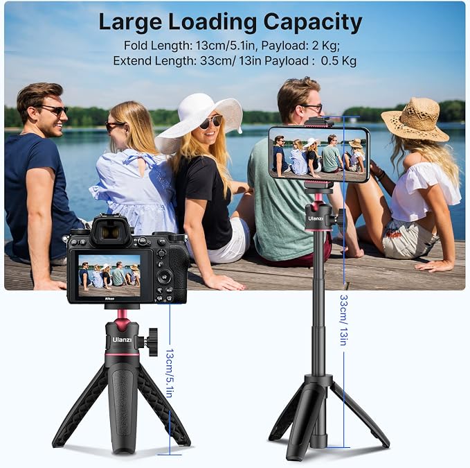 ULANZI MT-08 Extension Pole Tripod, Mini Selfie Stick Stand Handle Grip - Image 3