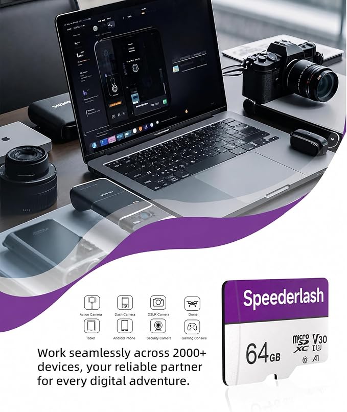 Micro SDXC Memory Card 64GB Pack, Speederlash Camera Plus TF Card - Image 6