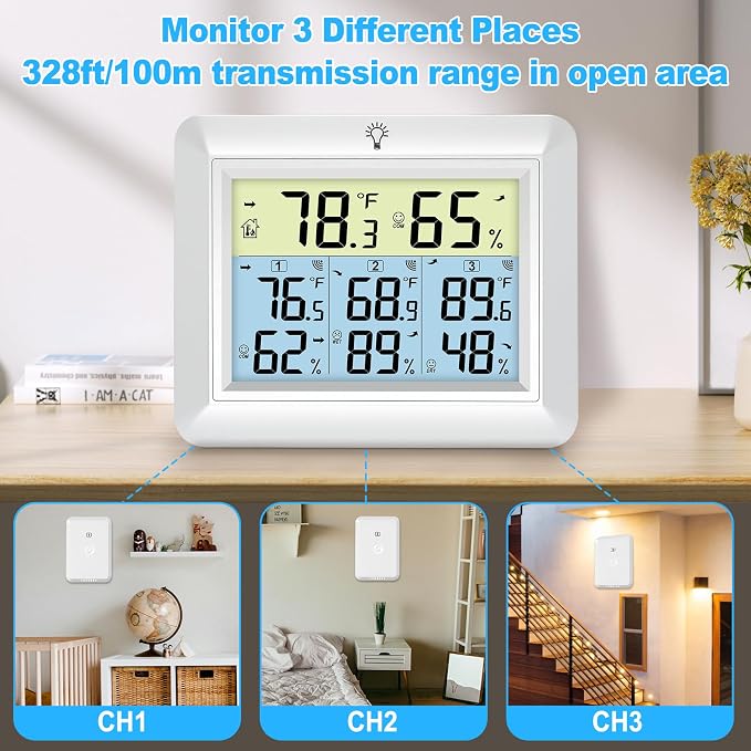 Urageuxy Wireless Indoor Outdoor Thermometer - Image 3