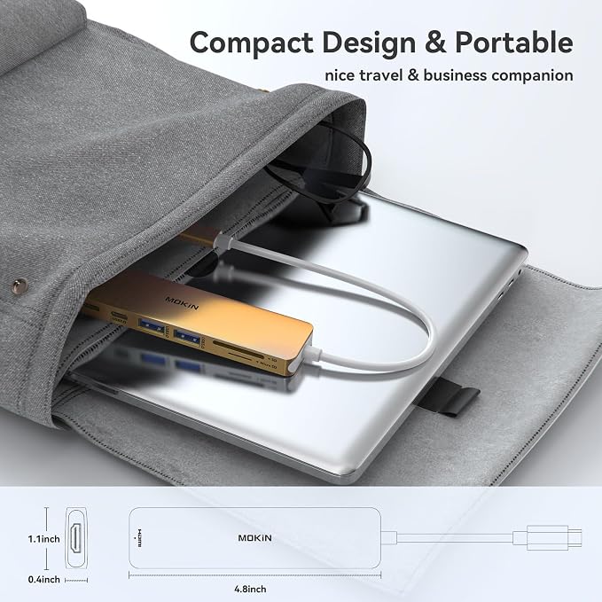 USB C Hub HDMI Adapter for MacBook Pro/Air, MOKiN 7 in 1 USB C Dongle - Image 7