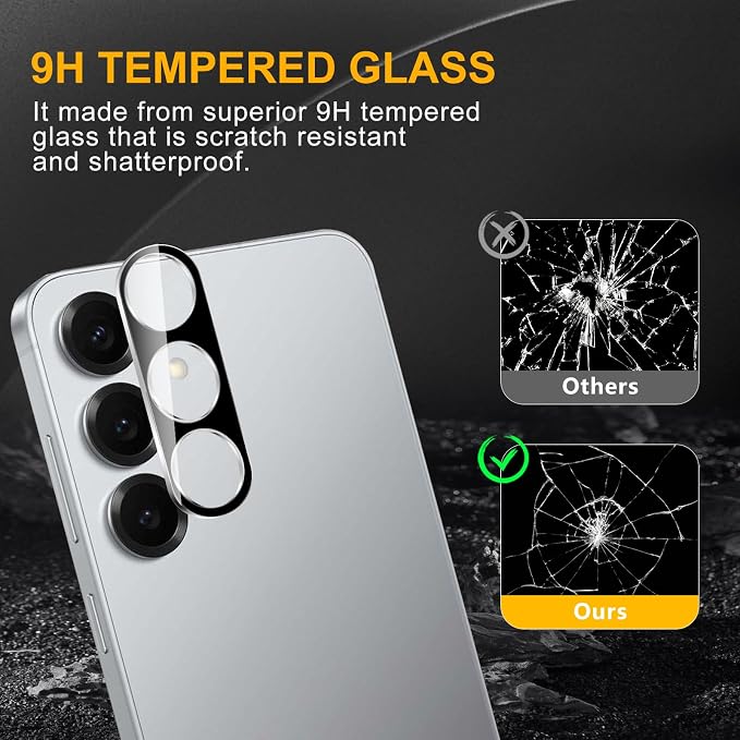3 Pack Camera Lens Protector for Samsung Galaxy S25 Plus, Tempered Glass - Image 7