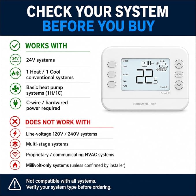 Honeywell Home FocusPRO S200 Smart WiFi Thermostat TH2110WF4008/U, 1 Heat/1 Cool - Image 3
