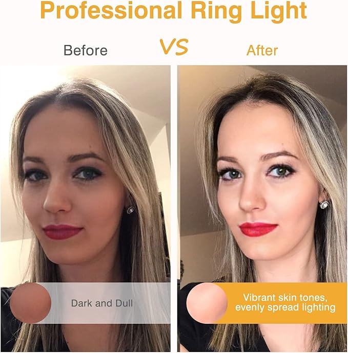 Clip on Ring Light, Kimwood Rechargeable 60 LED Selfie Ring Light - Image 2