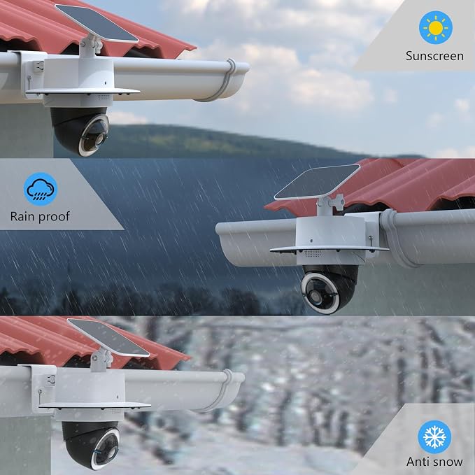 Rain Sun Shield Cover with Adjustable Solar Panel Gutter Mount - Image 5