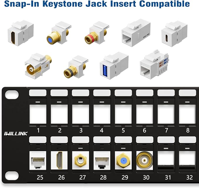 iwillink 48 Port Blank Keystone Patch Panel - Image 6