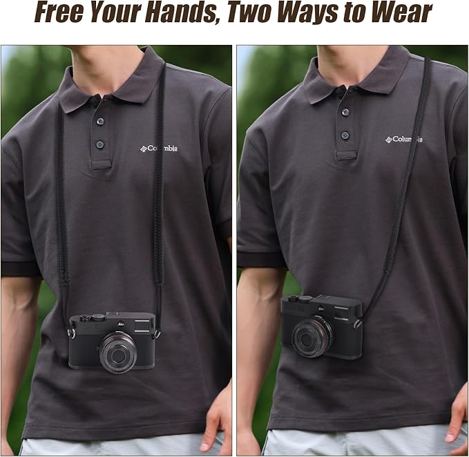 ARVOK 2 Pack Camera Strap with Camera Wrist Strap, 110cm Climbing Rope Camera - Image 3