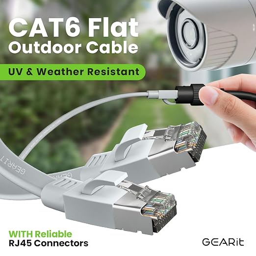 GEARit Cat 6 Outdoor Flat Ethernet Cable Direct Burial Rated LLDPE Jacket - Image 2