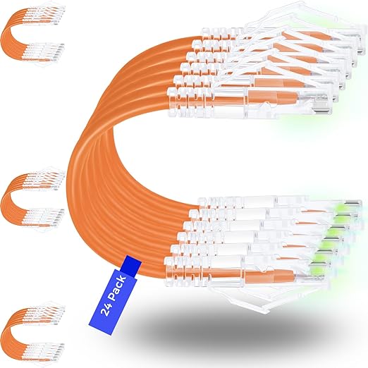 Rapink Patch Cables Cat6/ Cat6a 1ft Slim, Cat6a Ethernet Patch Cable 10G Support by Rapink
