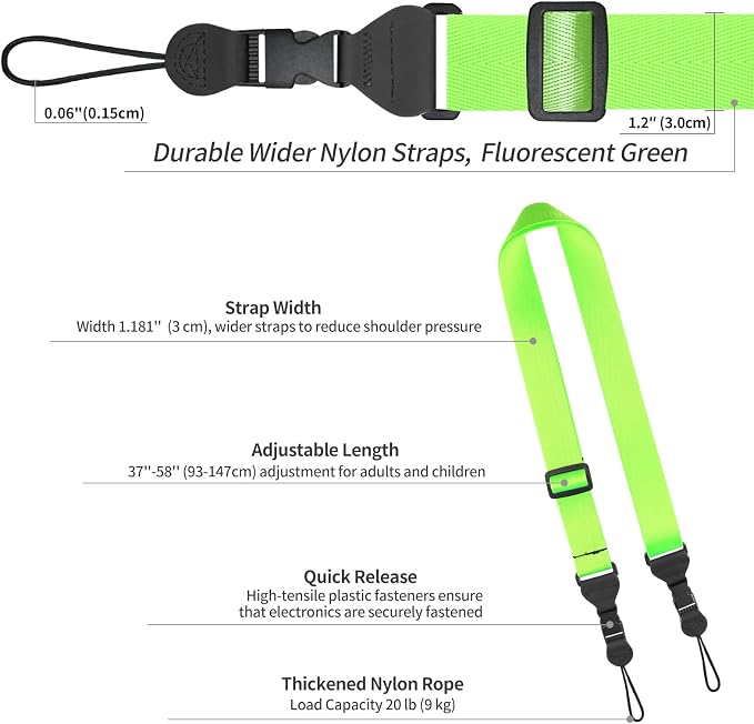 FIEIL Nylon iPad Strap, Adjustable Camera Neck Strap, Comfortable Shoulder Strap - Image 6