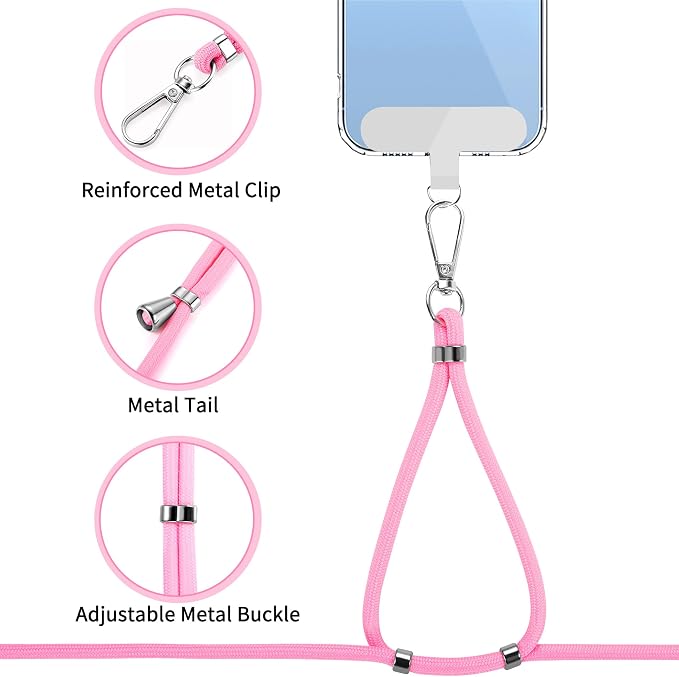 CACOE Phone Lanyard 2 Pcs-1 Pcs Adjustable Neck Strap, 2 Pads, Universal - Image 5