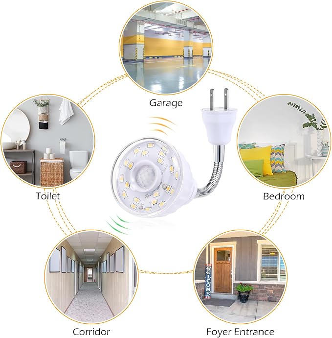 Yahenda 3 Pack Motion Activated LED Night Light Plug in Smart Dusk Dawn Sensor - Image 7