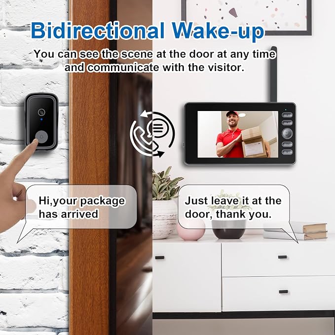 Doorbell Camera Wireless No Subscription Video Doorbell, Bidirectional Wake-up - Image 3