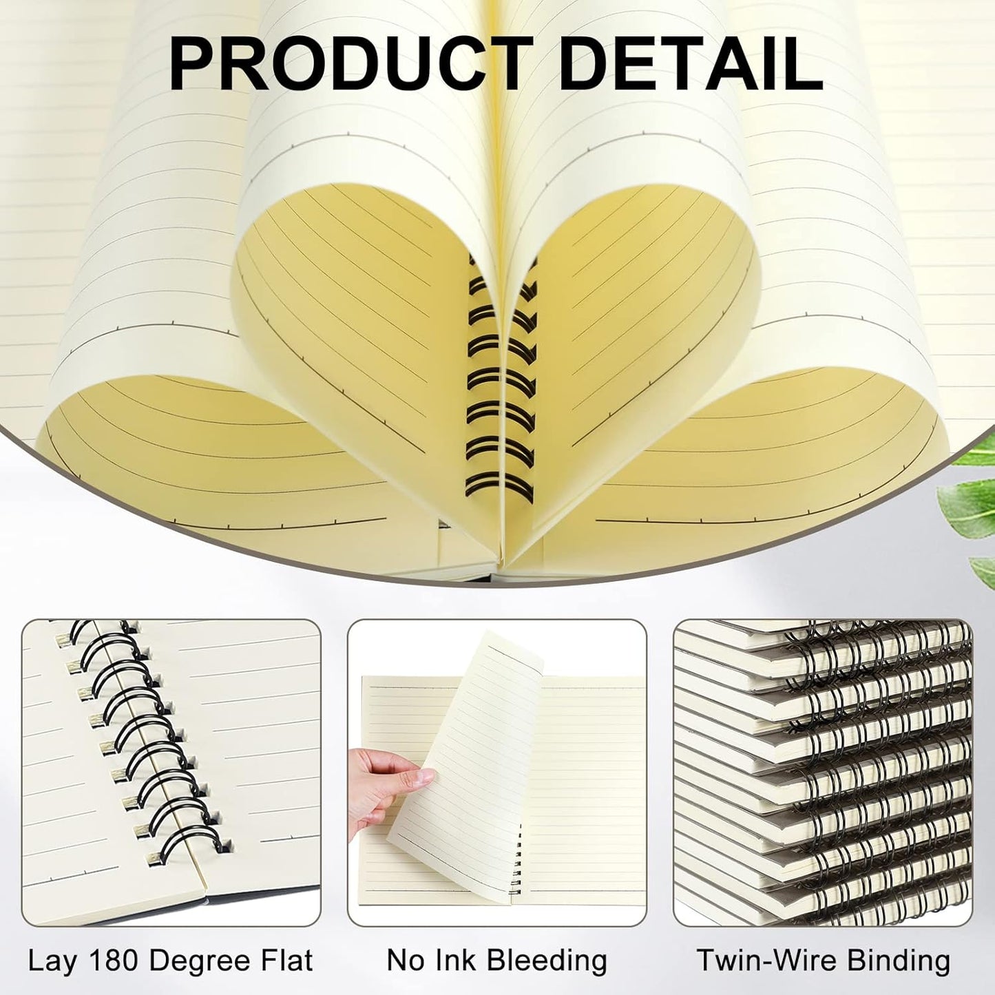 Yahenda Spiral Notebook Bulk A5 Journal Lined 8.3'' x 5.5'' Writing Composition Paper Small Notepad Subject Notebook for Students Office Business Back to School Supplies(Dark Gray,36 Pcs)