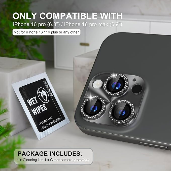 Choiche Compatible for iPhone 16 Pro/iPhone 16 Pro Max Camera Lens Protector - Image 2