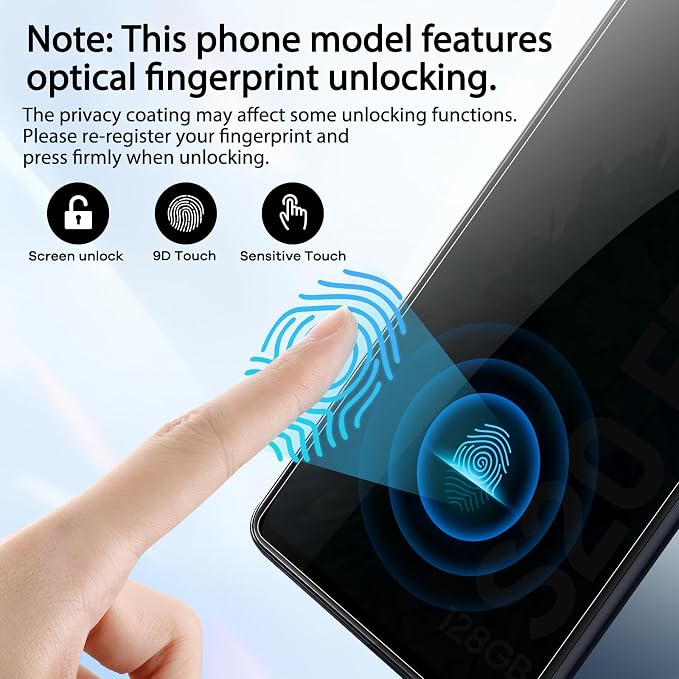 3+3 Pack for Samsung Galaxy S25 FE 5G Privacy Screen Protector & Phone Camera - Image 4