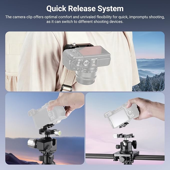NEEWER Camera Backpack Clip, Quick Release Camera Clip Mount, Compatible - Image 7
