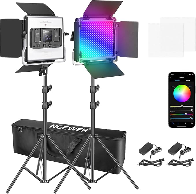 NEEWER 2 Packs 480 RGB Led Light by Neewer