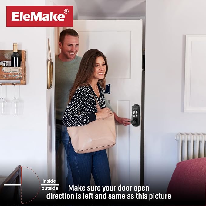 Mechanical Door Lock with Handle, Left Handed Keyless Entry Door Lock with - Image 8