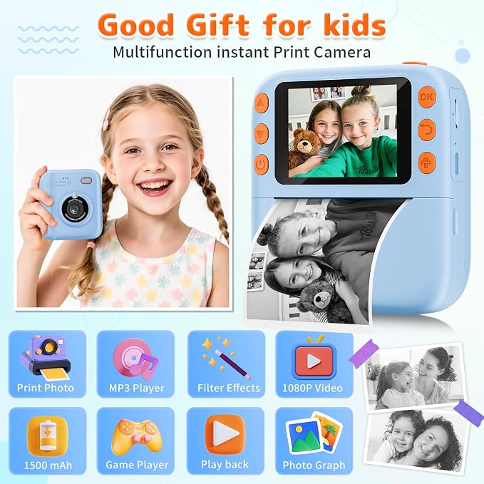 Instant Print Camera for Kids, Christmas Birthday Gifts for Girls Boys - Image 2