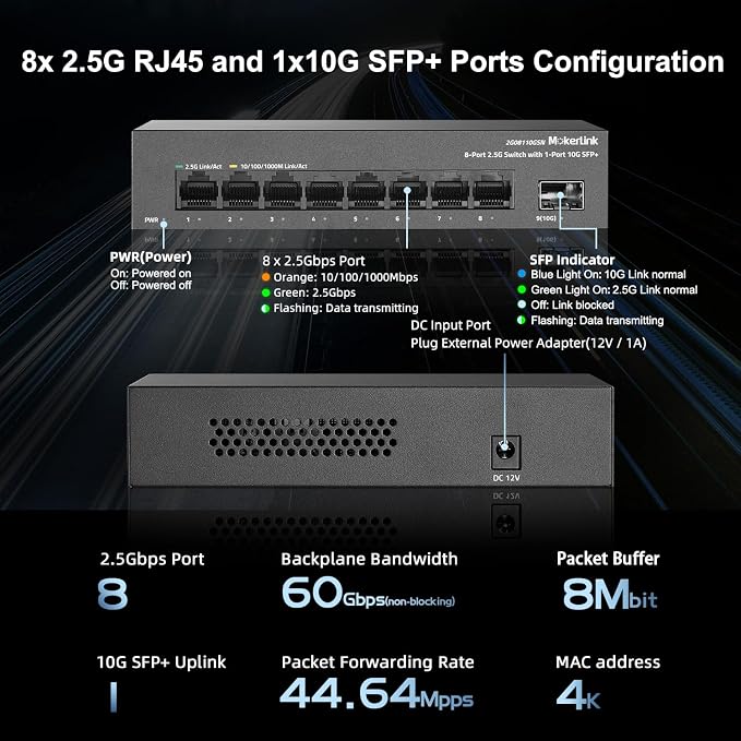 MokerLink 8 Port 2.5G Ethernet Switch - Image 4