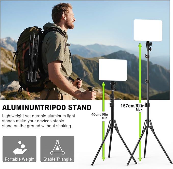 30W Upgraded Photography Lighting Kit, Anautin 1-Pack LED Video Lighting - Image 7