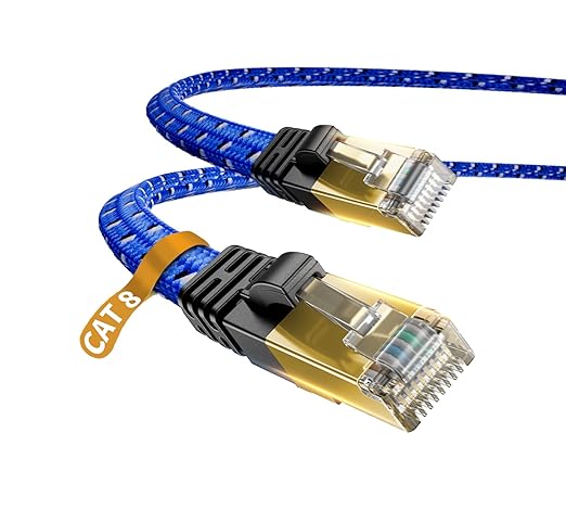DanYee Cat 8 Ethernet Cable, Nylon Braided 33ft CAT8 High Speed Professional by DanYee